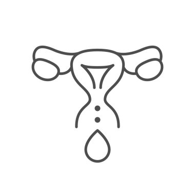 Menstruation process line outline icon isolated on white. Vector illustration