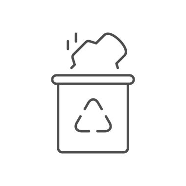 Sanitary pad utilization line icon isolated on white. Vector illustration