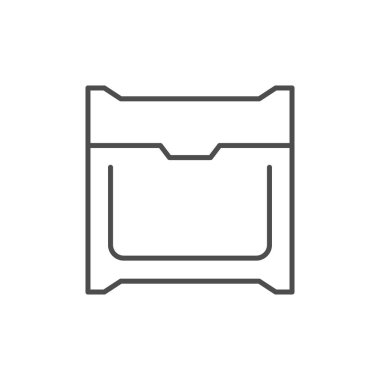 Sanitary pad package line icon isolated on white. Vector illustration