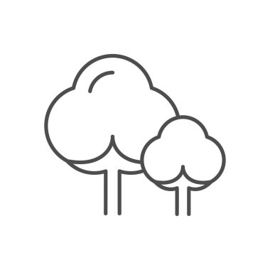 Cotton plant line outline icon isolated on white. Vector illustration