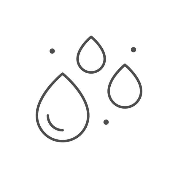 Liquid Drops Line Outline Icon Isolated White Vector Illustration — Archivo Imágenes Vectoriales