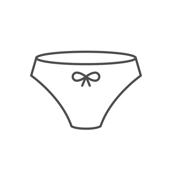 Female Underpants Line Outline Icon Isolated White Vector Illustration — Vettoriale Stock