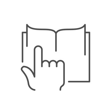 More information line outline icon isolated on white. Vector illustration