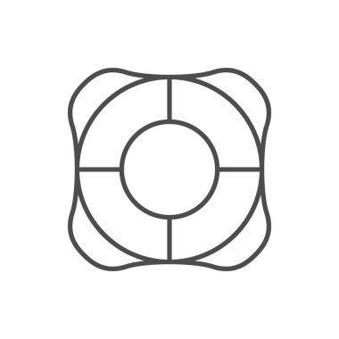 Life buoy line outline icon isolated on white. Vector illustration