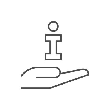Give information line outline icon isolated on white. Vector illustration