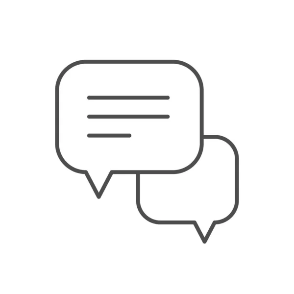Dialog Speech Bubble Line Icon Isolated White Vector Illustration — Stockvektor
