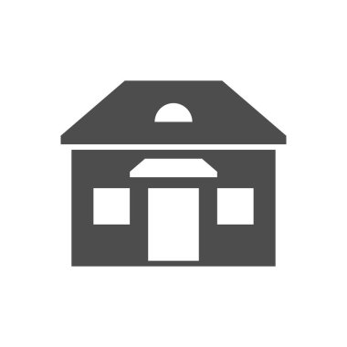House or home glyph icon isolated on white. Real estate property, mansion, architecture concept, cottage, building exterior. Vector illustration