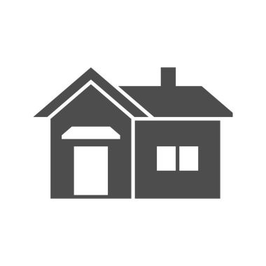 House or home glyph icon isolated on white. Real estate property, mansion, architecture concept, cottage, building exterior. Vector illustration
