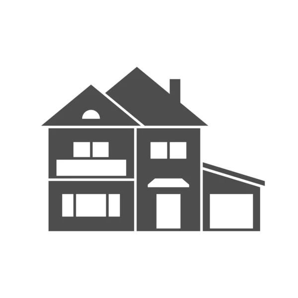 House Home Glyph Icon Isolated White Real Estate Property Mansion — Stockvektor