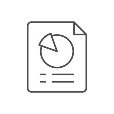 Report with graph line icon isolated on white. Vector illustration