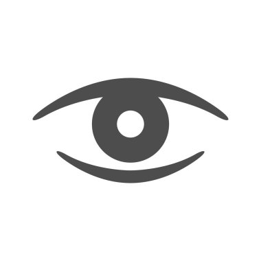 Eye glyph icon or vision concept isolated on white. Watch sign, health care. Vector illustration