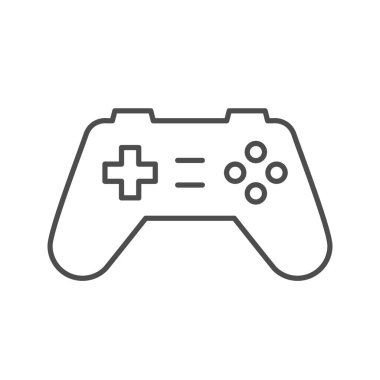 Console joystick line outline icon isolated on white. Vector illustration