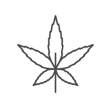 Marijuana or cannabis line icon isolated on white. Vector illustration