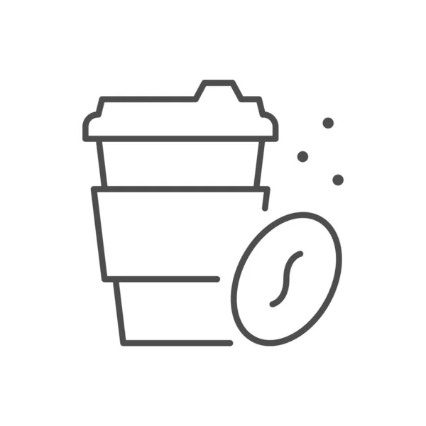 Coffee Line Icon Isolated White Векторная Иллюстрация — стоковый вектор