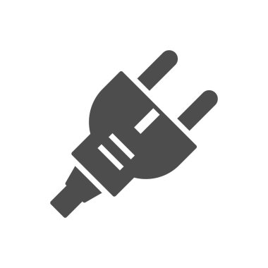 Electric plug icon or power equipment isolated on white. Vector illustration