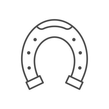 Horseshoe line icon or luck concept isolated on white. Vector illustration