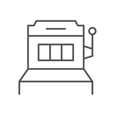 Slot machine line outline icon isolated on white. Vector illustration