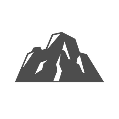 Dağ ya da tepe sembolü beyaza izole edilmiş. Vektör illüstrasyonu