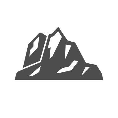 Dağ ya da tepe sembolü beyaza izole edilmiş. Vektör illüstrasyonu