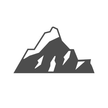 Dağ ya da tepe sembolü beyaza izole edilmiş. Vektör illüstrasyonu