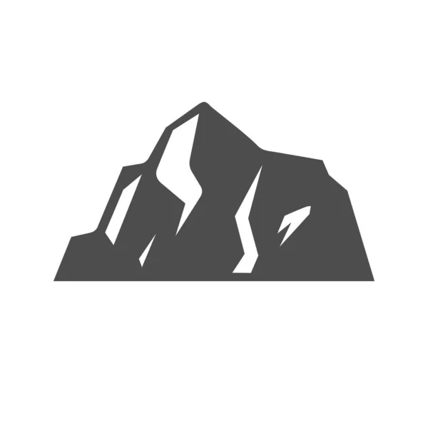 Icono Del Glifo Montaña Colina Aislado Blanco Ilustración Vectorial — Vector de stock