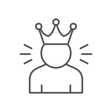 Özgüven çizgisi ana hatları beyaza izole edilmiş. Vektör illüstrasyonu