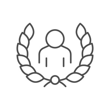 Beyaz üzerine izole edilmiş kişi ödülü taslak simgesi. Vektör illüstrasyonu