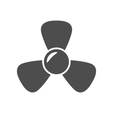 Pervane ya da fan sembolü beyaza izole edilmiş. Soğutma sistemi. Vektör illüstrasyonu