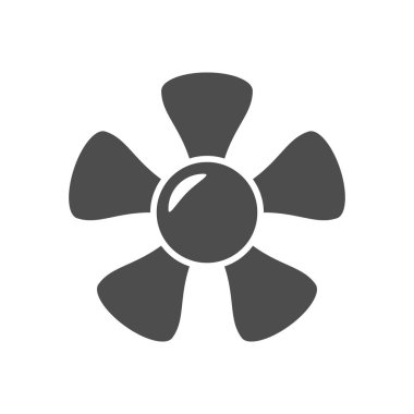 Pervane ya da fan sembolü beyaza izole edilmiş. Soğutma sistemi. Vektör illüstrasyonu