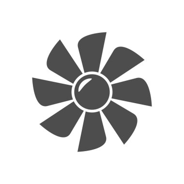 Pervane ya da fan sembolü beyaza izole edilmiş. Soğutma sistemi. Vektör illüstrasyonu