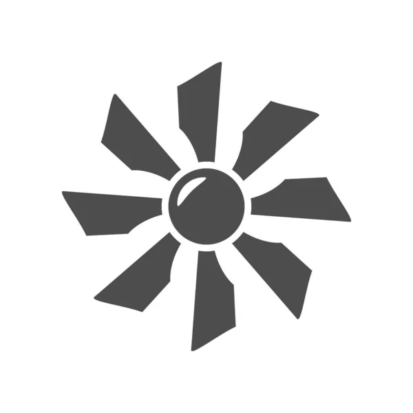 Propeller Fan Glyph Icoon Geïsoleerd Wit Koelsysteem Vectorillustratie — Stockvector