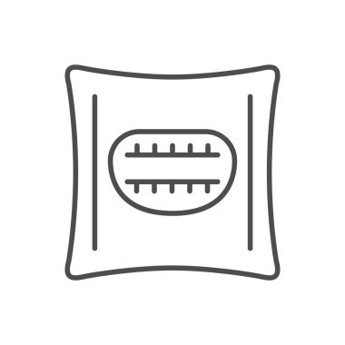 Dişçiler için cofferdam hattı ana hatları beyaz üzerine izole edilmiş. Vektör illüstrasyonu