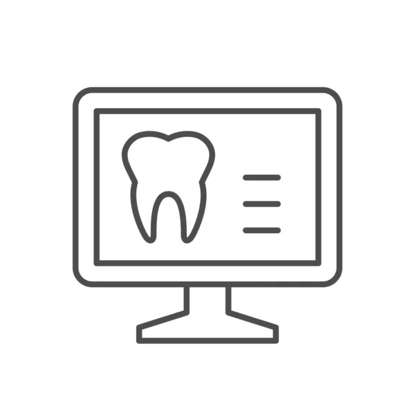 Ikona Skanowania Komputerów Dentystycznych Białym Tle Ilustracja Wektora — Wektor stockowy