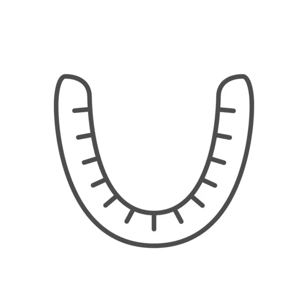 Οδοντικό Κάλυμμα Γραμμή Περίγραμμα Εικονίδιο Απομονώνονται Λευκό Εικονογράφηση Διανύσματος — Διανυσματικό Αρχείο