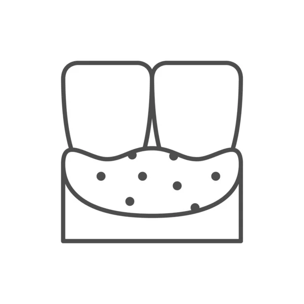 Icono Del Contorno Línea Tártara Dental Aislado Blanco Ilustración Vectorial — Archivo Imágenes Vectoriales