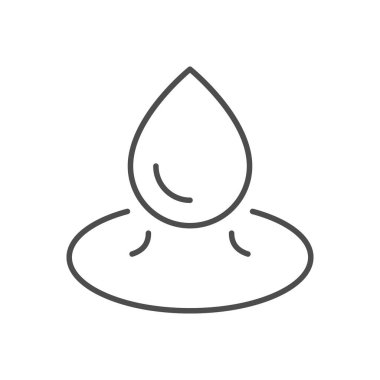 Beyaz üzerinde izole su damla çizgi anahat simgesi. Vektör Illustration