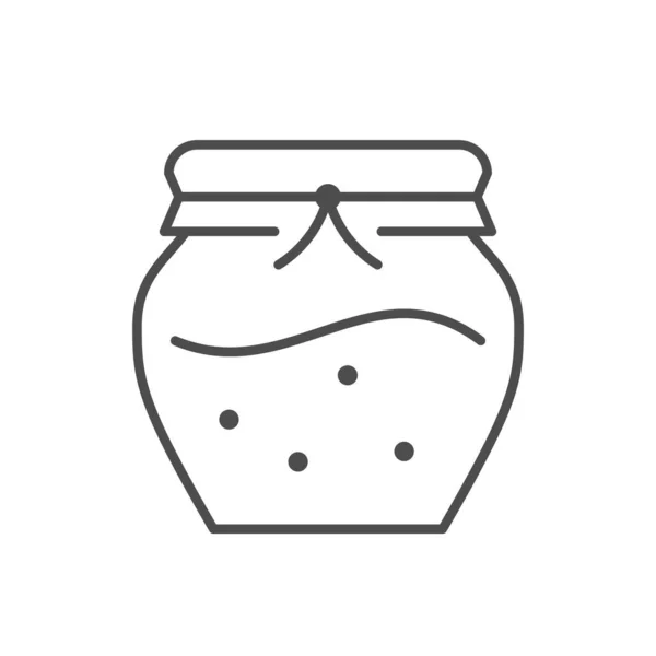 Retro Jar Line Obrys Ikony Izolované Bílém Vektorová Ilustrace — Stockový vektor