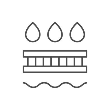 Özümsenen materyal çizgisi ana hatları beyaz üzerine izole edilmiş. Vektör illüstrasyonu