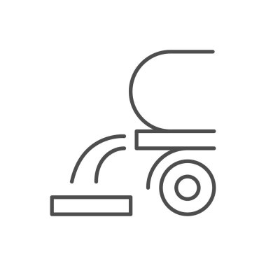 Atık su pompalama hattı simgesi beyazda izole edildi. Vektör illüstrasyonu