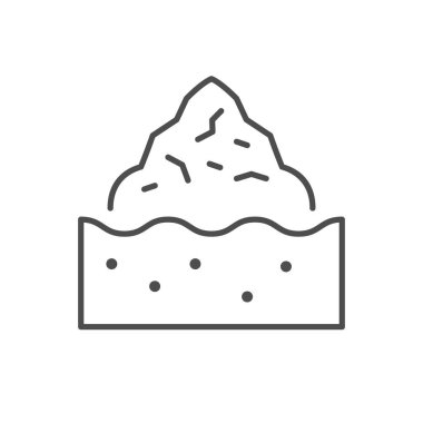 Su kirliliği çizgisi beyaz üzerine izole edilmiş bir ikon. Vektör illüstrasyonu