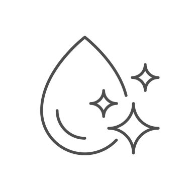 Beyaz üzerinde izole edilmiş temiz su hattı ana hatları simgesi. Vektör illüstrasyonu