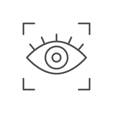 Göz saptama çizgisi simgesi beyaza izole edildi. Vektör illüstrasyonu