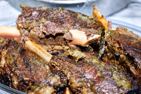 Grilled Pork Ribs Spices Herbs — Stock Photo, Image