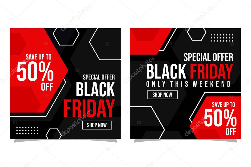 Social media sale banner black friday special offer design