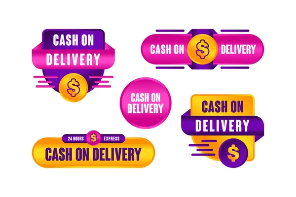 Cash Delivery Sale Banner Vector Design Collection — Stock vektor