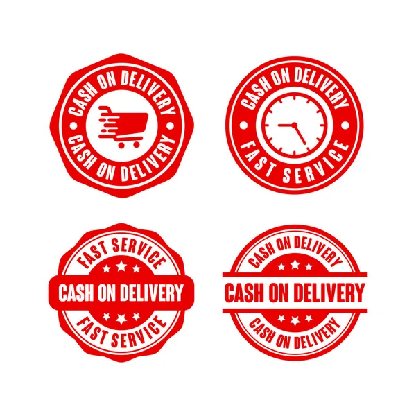 Cash Delivery Fast Service Design Stamp Logo Collection — Stockvektor