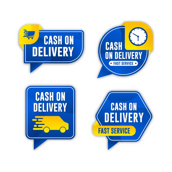 Cash Delivery Label Badge Vector Design Collection — Wektor stockowy