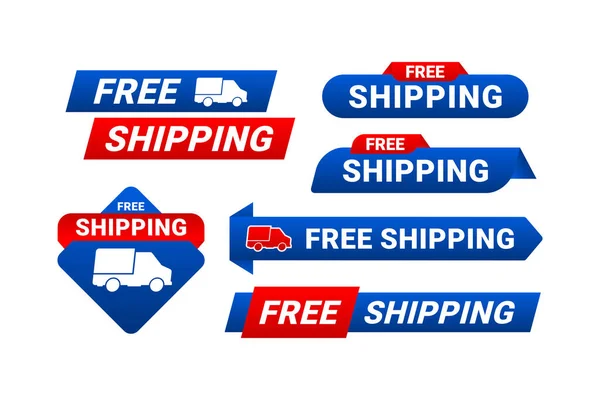 Free Shipping Label Design Sale Promotion Collection —  Vetores de Stock