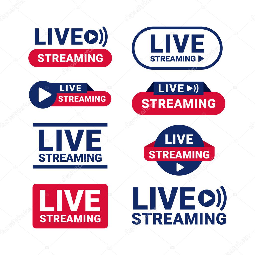 Live streaming design logo collection