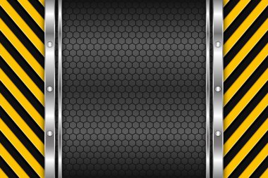 Sarı siyah çizgi metal desen vektör tasarım arkaplanı
